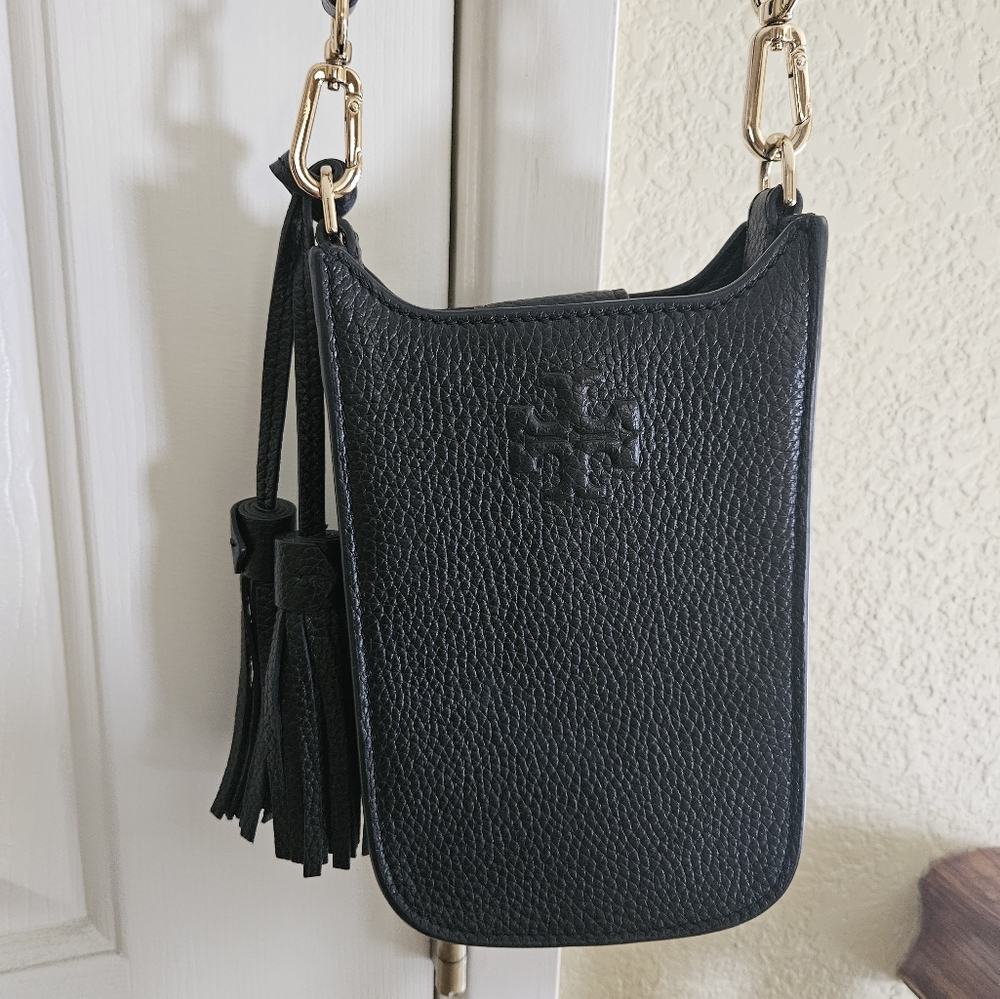 Tory Burch Black Thea Cellphone Crossbody Bag